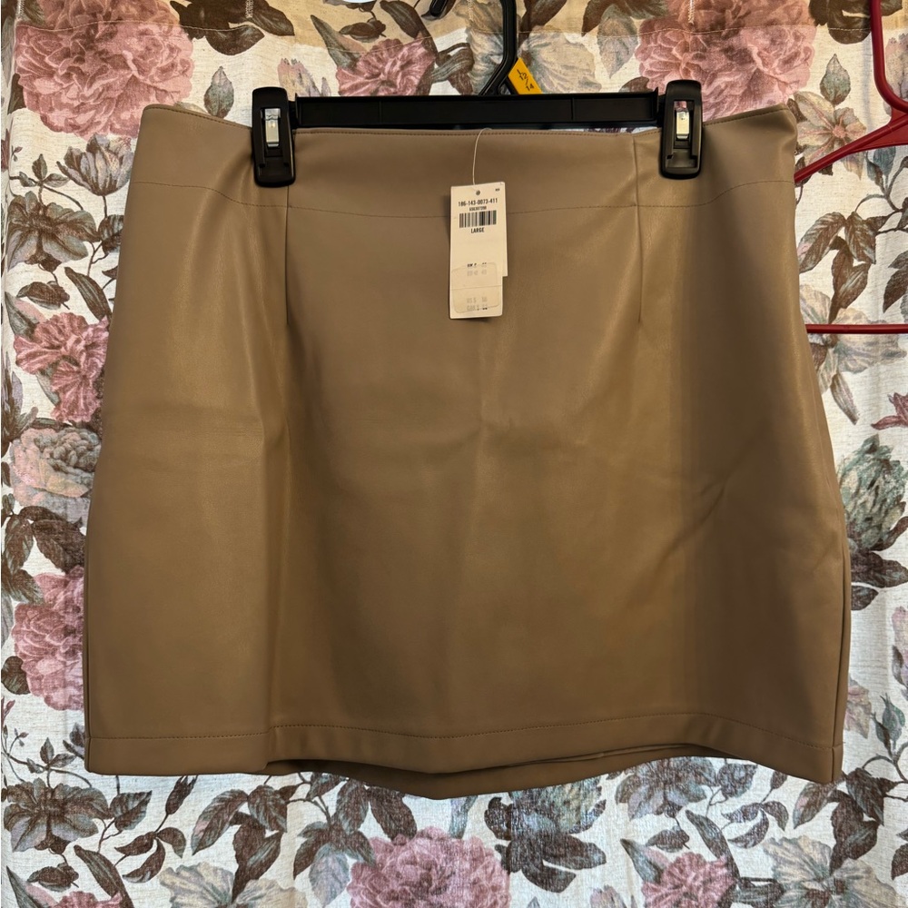 NWT A&F tan vegan leather skirt
